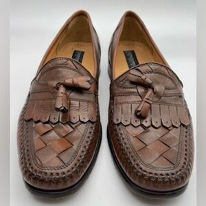 Giorgio Brutini Le Glove Woven Leather Tassel Loafers Men’s 9.5M Brown